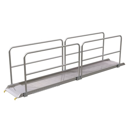Vestil Alum. Walk Ramp w/Rail Hook, 168 x 28" AWR-28-14B-HR